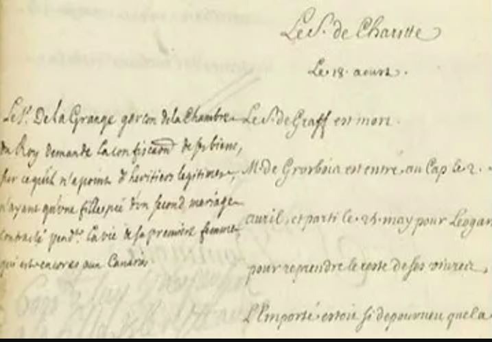 Lettre de Charles d'Auger gouverneur de St Domingue