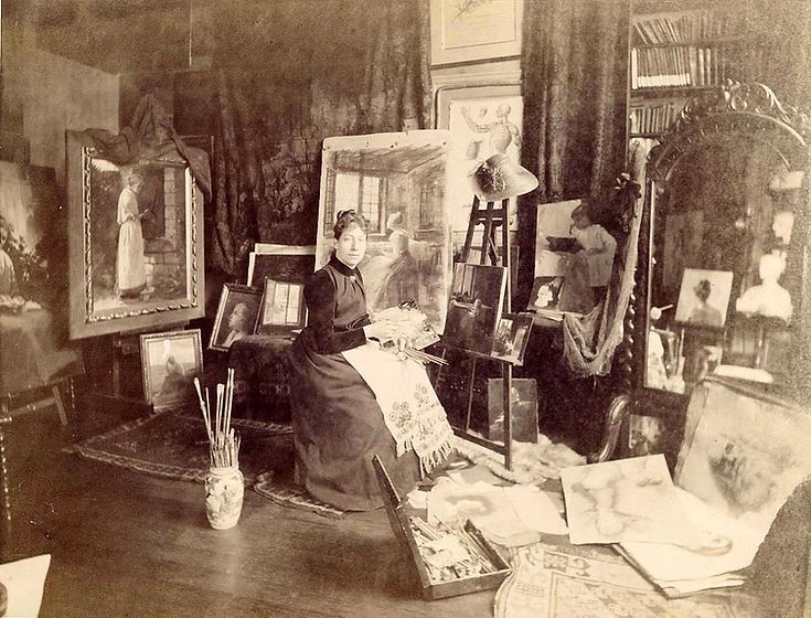 Anna Kumpke dans son atelier - photographie anonyme, New York, The Frick Collection