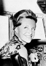 Jacqueline Auriol dans le cockpit d’un Concorde 