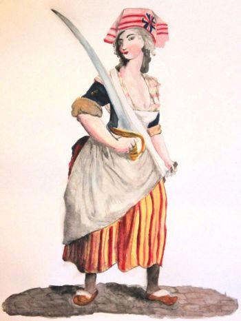 La femme sans-culotte, estampe, musée Carnavalet, vers 1792.