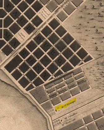 Plan de 1815 de La Nouvelle-Orléans (détails)