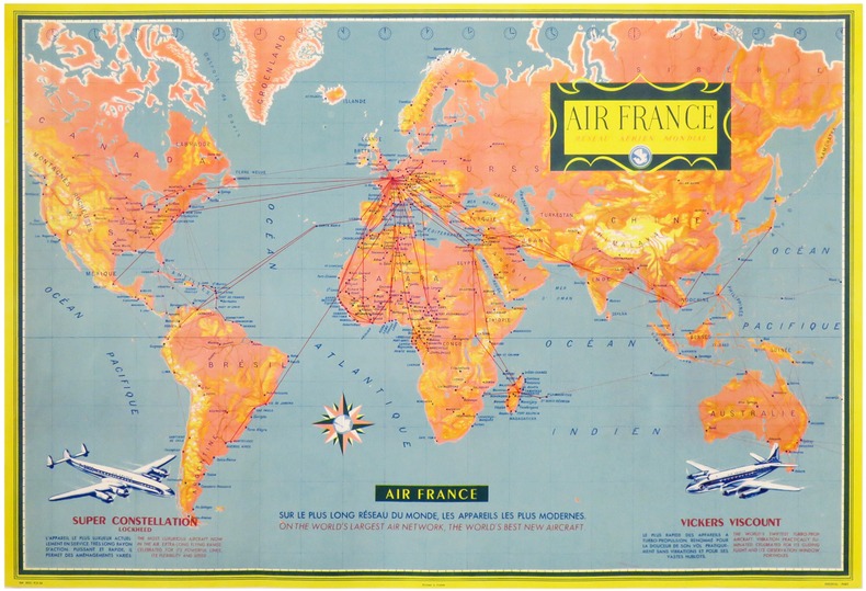 Air France, Réseau Aérien Mondial (édit. Perceval, 1956)